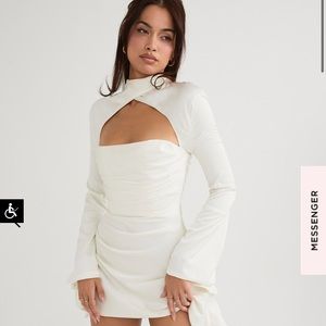 House of CB Toira Ivory Draped Corset Dress